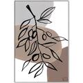 Picture of Brown Geo with Leaves II  _GroupedProduct_Rectangle_Portrait_Canvas_Framed_