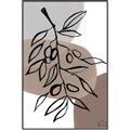 Picture of Brown Geo with Leaves II  _GroupedProduct_Rectangle_Portrait_Canvas_Framed_