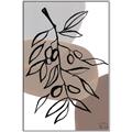 Picture of Brown Geo with Leaves II  _GroupedProduct_Rectangle_Portrait_Canvas_Framed_