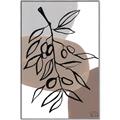 Picture of Brown Geo with Leaves II  _GroupedProduct_Rectangle_Portrait_Canvas_Framed_