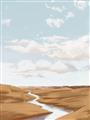 Picture of Desert Landscape Creek  _GroupedProduct_Rectangle_Portrait_Unframed_Print_Only_