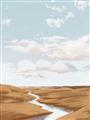 Picture of Desert Landscape Creek  _GroupedProduct_Rectangle_Portrait_Unframed_Print_Only_
