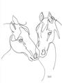 Picture of Line Drawn Horses II  _GroupedProduct_Rectangle_Portrait_Unframed_Print_Only_