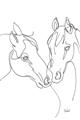 Picture of Line Drawn Horses II  _GroupedProduct_Rectangle_Portrait_Unframed_Print_Only_