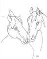Picture of Line Drawn Horses II  _GroupedProduct_Rectangle_Portrait_Unframed_Print_Only_