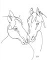 Picture of Line Drawn Horses II  _GroupedProduct_Rectangle_Portrait_Unframed_Print_Only_