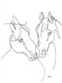 Picture of Line Drawn Horses II  _GroupedProduct_Rectangle_Portrait_Unframed_Print_Only_