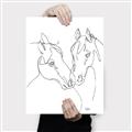 Picture of Line Drawn Horses II  _GroupedProduct_Rectangle_Portrait_Canvas_
