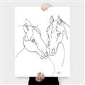 Picture of Line Drawn Horses II  _GroupedProduct_Rectangle_Portrait_Canvas_