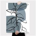 Picture of Blue Geo with Leaves I _GroupedProduct_Rectangle_Portrait_Canvas_