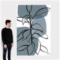 Picture of Blue Geo with Leaves I _GroupedProduct_Rectangle_Portrait_Canvas_