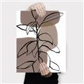 Picture of Brown Geo with Leaves I  _GroupedProduct_Rectangle_Portrait_Canvas_