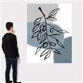 Picture of Blue Geo with Leaves II  _GroupedProduct_Rectangle_Portrait_Canvas_