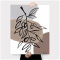 Picture of Brown Geo with Leaves II  _GroupedProduct_Rectangle_Portrait_Canvas_