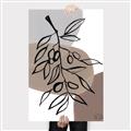 Picture of Brown Geo with Leaves II  _GroupedProduct_Rectangle_Portrait_Canvas_