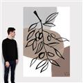 Picture of Brown Geo with Leaves II  _GroupedProduct_Rectangle_Portrait_Canvas_