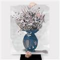 Picture of Blue Pot of Daisies _GroupedProduct_Rectangle_Portrait_Canvas_