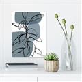 Picture of Blue Geo with Leaves I _GroupedProduct_Rectangle_Portrait_Canvas_