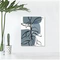 Picture of Blue Geo with Leaves I _GroupedProduct_Rectangle_Portrait_Canvas_