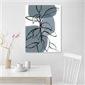 Picture of Blue Geo with Leaves I _GroupedProduct_Rectangle_Portrait_Canvas_