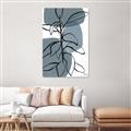 Picture of Blue Geo with Leaves I _GroupedProduct_Rectangle_Portrait_Canvas_
