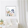 Picture of Light Blue Flowers II _GroupedProduct_Square_Canvas_Framed_
