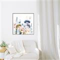 Picture of Light Blue Flowers II _GroupedProduct_Square_Canvas_Framed_