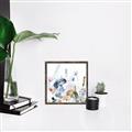 Picture of Light Blue Flowers I     _GroupedProduct_Square_Canvas_Framed_