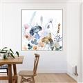 Picture of Light Blue Flowers I     _GroupedProduct_Square_Canvas_Framed_