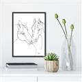 Picture of Line Drawn Horses II  _GroupedProduct_Rectangle_Portrait_Canvas_Framed_
