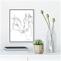 Picture of Line Drawn Horses II  _GroupedProduct_Rectangle_Portrait_Canvas_Framed_