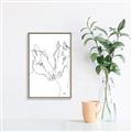 Picture of Line Drawn Horses II  _GroupedProduct_Rectangle_Portrait_Canvas_Framed_