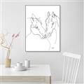 Picture of Line Drawn Horses II  _GroupedProduct_Rectangle_Portrait_Canvas_Framed_