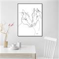 Picture of Line Drawn Horses II  _GroupedProduct_Rectangle_Portrait_Canvas_Framed_