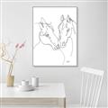 Picture of Line Drawn Horses II  _GroupedProduct_Rectangle_Portrait_Canvas_Framed_
