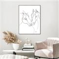 Picture of Line Drawn Horses II  _GroupedProduct_Rectangle_Portrait_Canvas_Framed_