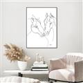 Picture of Line Drawn Horses II  _GroupedProduct_Rectangle_Portrait_Canvas_Framed_
