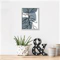 Picture of Blue Geo with Leaves I _GroupedProduct_Rectangle_Portrait_Canvas_Framed_