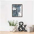Picture of Blue Geo with Leaves I _GroupedProduct_Rectangle_Portrait_Canvas_Framed_