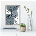 Picture of Blue Geo with Leaves I _GroupedProduct_Rectangle_Portrait_Canvas_Framed_