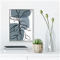 Picture of Blue Geo with Leaves I _GroupedProduct_Rectangle_Portrait_Canvas_Framed_