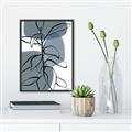 Picture of Blue Geo with Leaves I _GroupedProduct_Rectangle_Portrait_Canvas_Framed_