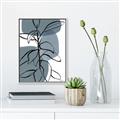 Picture of Blue Geo with Leaves I _GroupedProduct_Rectangle_Portrait_Canvas_Framed_