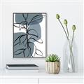 Picture of Blue Geo with Leaves I _GroupedProduct_Rectangle_Portrait_Canvas_Framed_