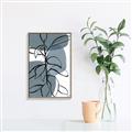 Picture of Blue Geo with Leaves I _GroupedProduct_Rectangle_Portrait_Canvas_Framed_
