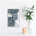 Picture of Blue Geo with Leaves I _GroupedProduct_Rectangle_Portrait_Canvas_Framed_