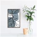 Picture of Blue Geo with Leaves I _GroupedProduct_Rectangle_Portrait_Canvas_Framed_