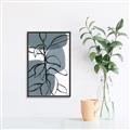 Picture of Blue Geo with Leaves I _GroupedProduct_Rectangle_Portrait_Canvas_Framed_