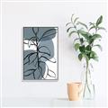 Picture of Blue Geo with Leaves I _GroupedProduct_Rectangle_Portrait_Canvas_Framed_