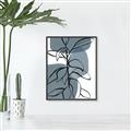 Picture of Blue Geo with Leaves I _GroupedProduct_Rectangle_Portrait_Canvas_Framed_